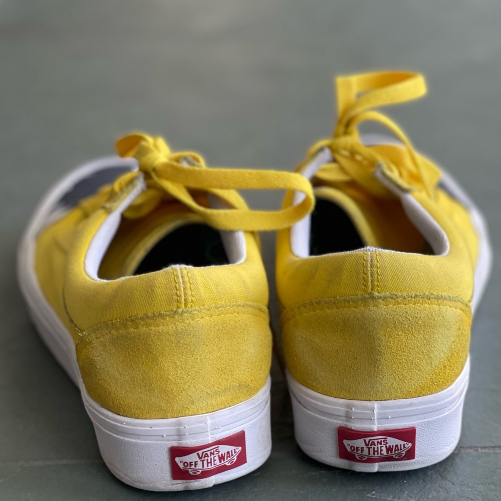 Yellow Old School Custom Vans , woman size 8 - Picture 6 of 6
